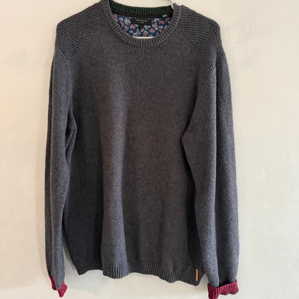Ted Baker Cotton Wool Blend Knit Mens Sweater